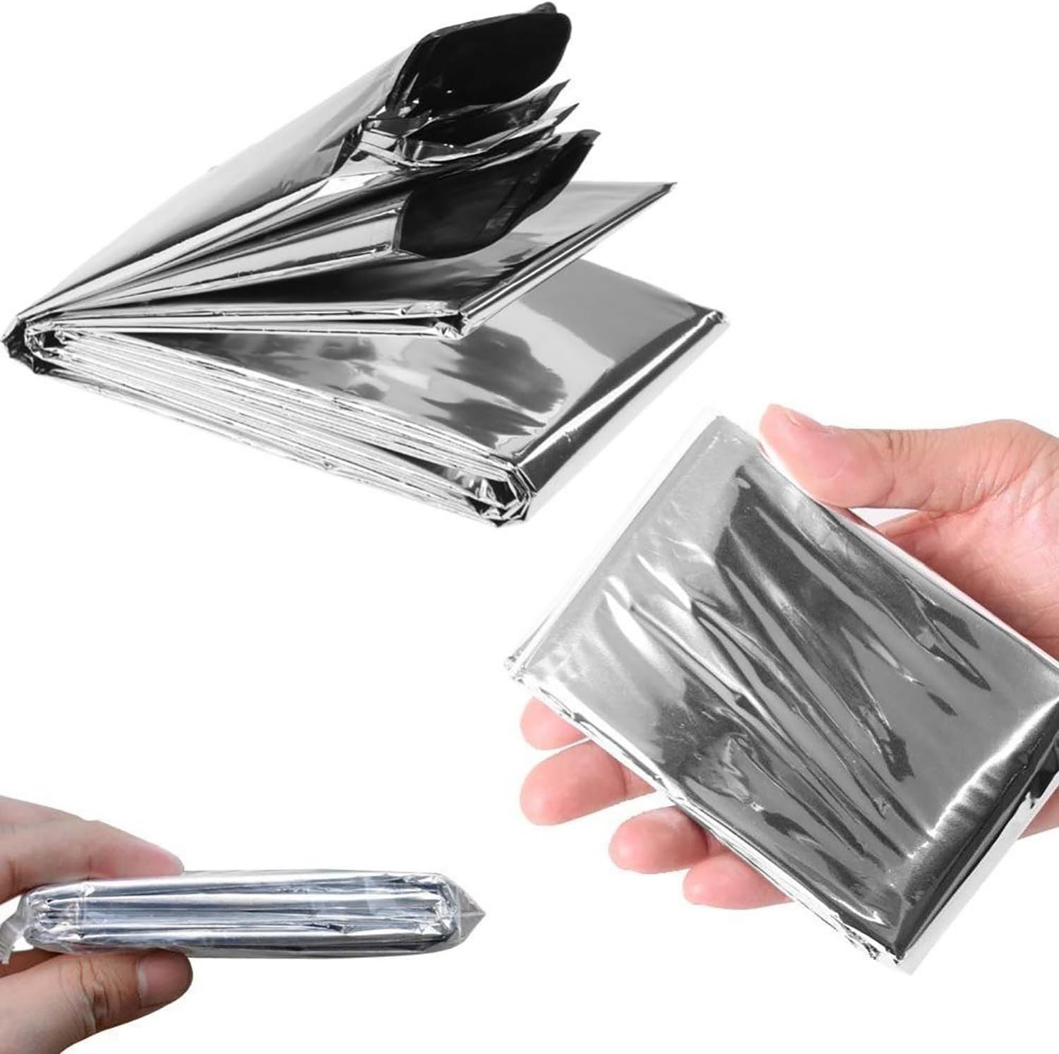10 Pack Mylar Emergency Blankets Survival Compact Insulated Camping First Aid