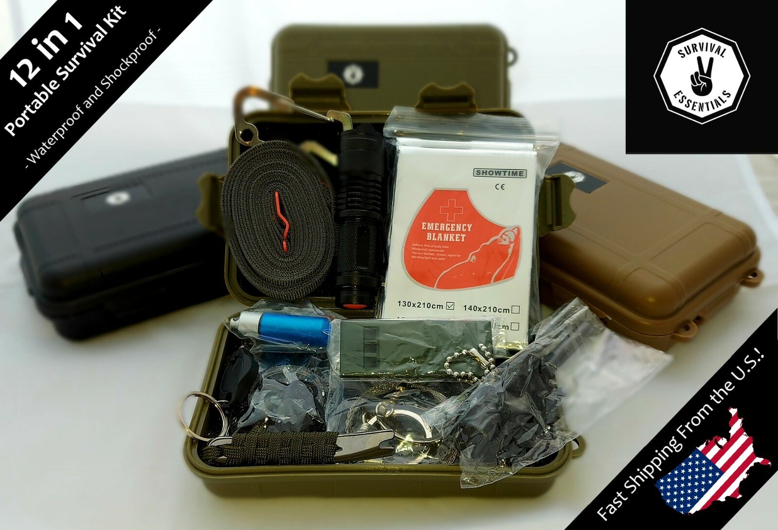 Survival Essentials Kit – Emergency Tactical Gear – Gifts for Men Boys Husband