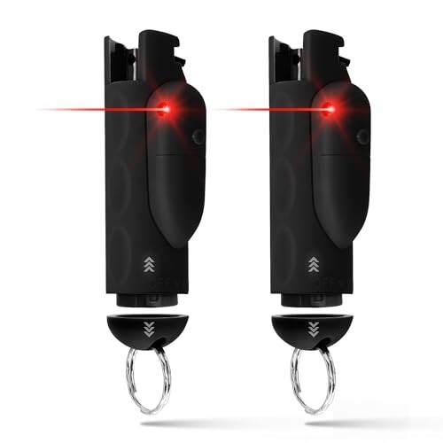 AccuFire 2 – Laser Sight Pepper Spray Self Defense – 20% Smaller Black 2 Pack