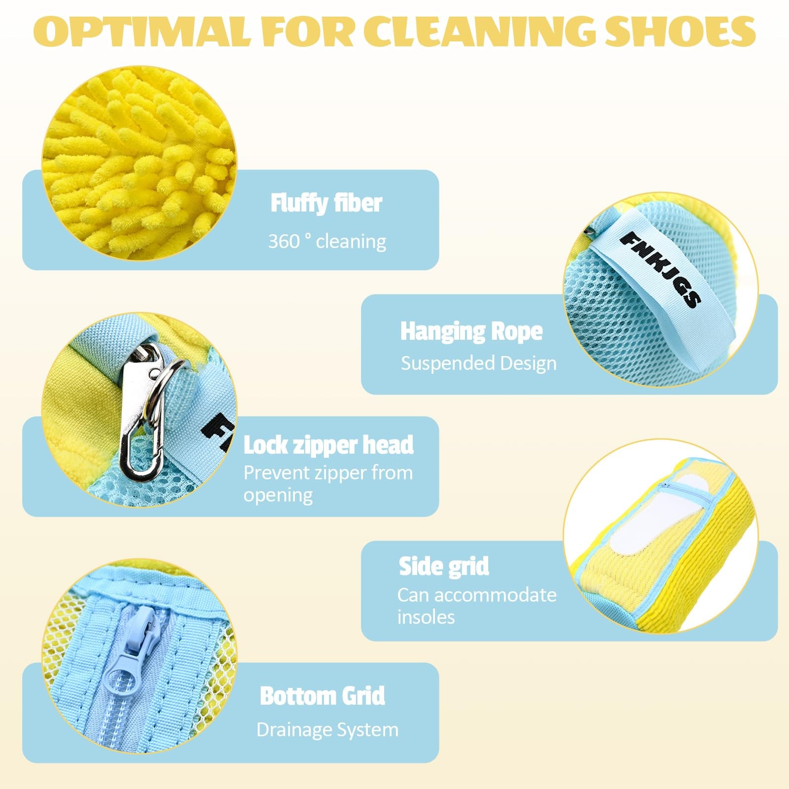 Shoe Washing Machine Bag,2 Pcs 15 inches x 7.1 inches, Standard Yellow