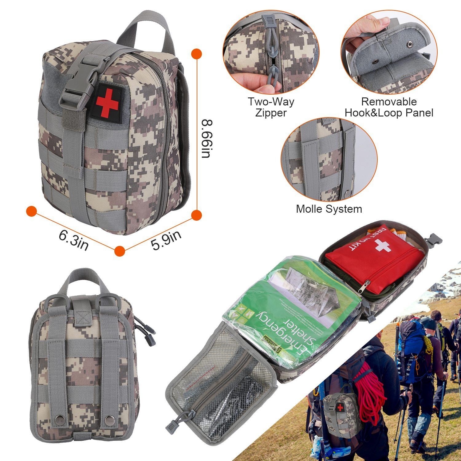 125Pcs Survival Kits Professional Emergency Survival Gear Tactical First Aid Kit