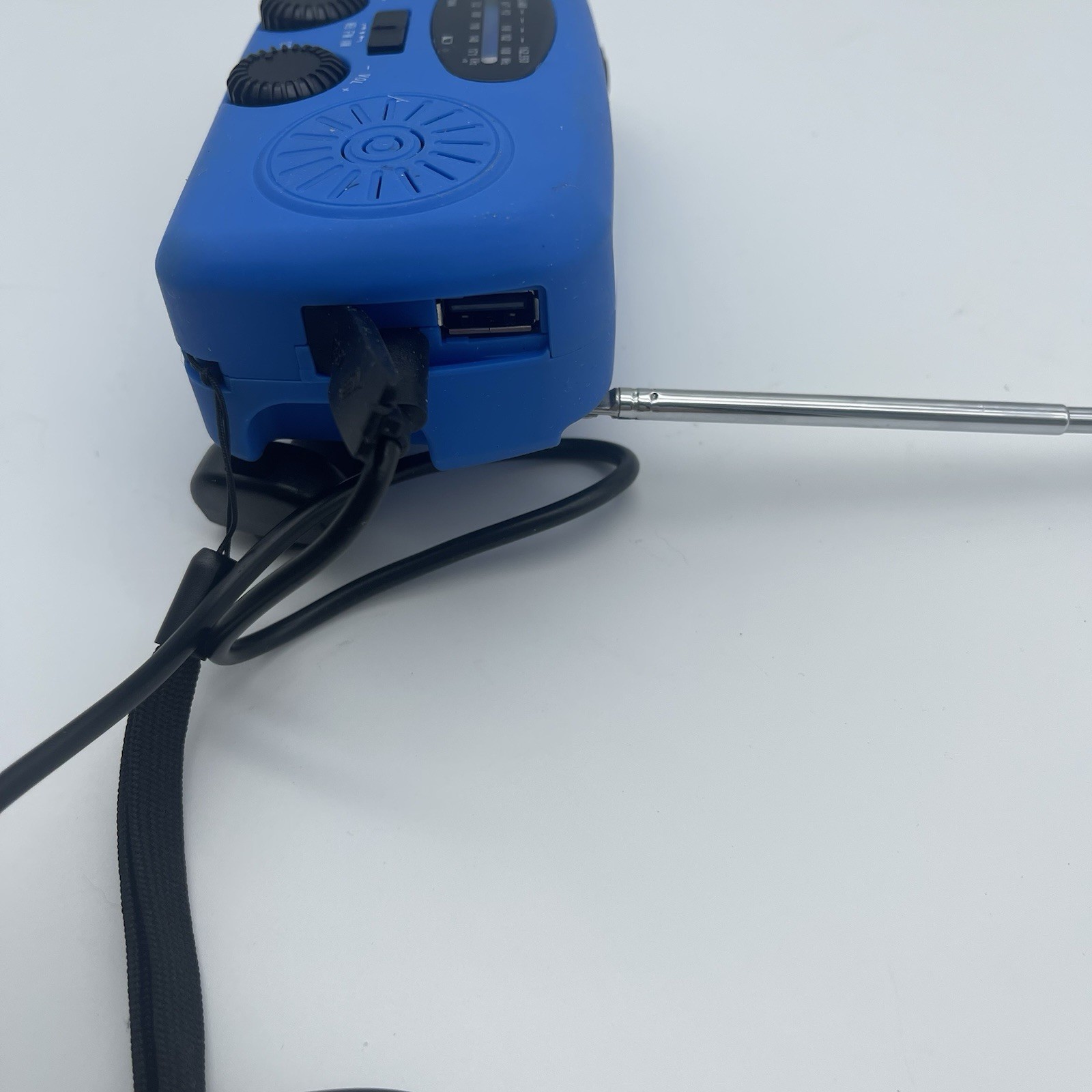 Portable Solar Emergency Weather Radio Hand Crank AM/FM NOAA Survival Blue