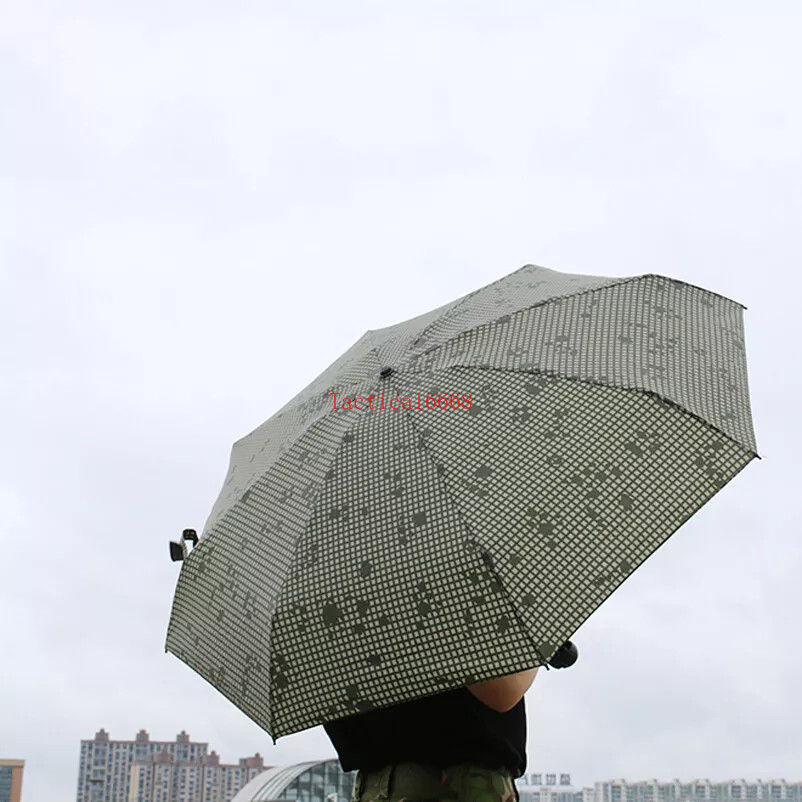 Fully Automatic Camouflage Folding Tactical Umbrella Outdoor Tactics Rain Gear