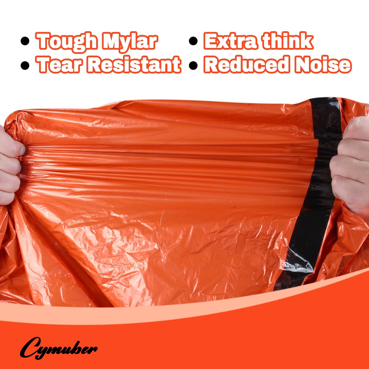 Emergency Sleeping Bag Survival Bag, Cymuber Portable 2 PACK, Orange