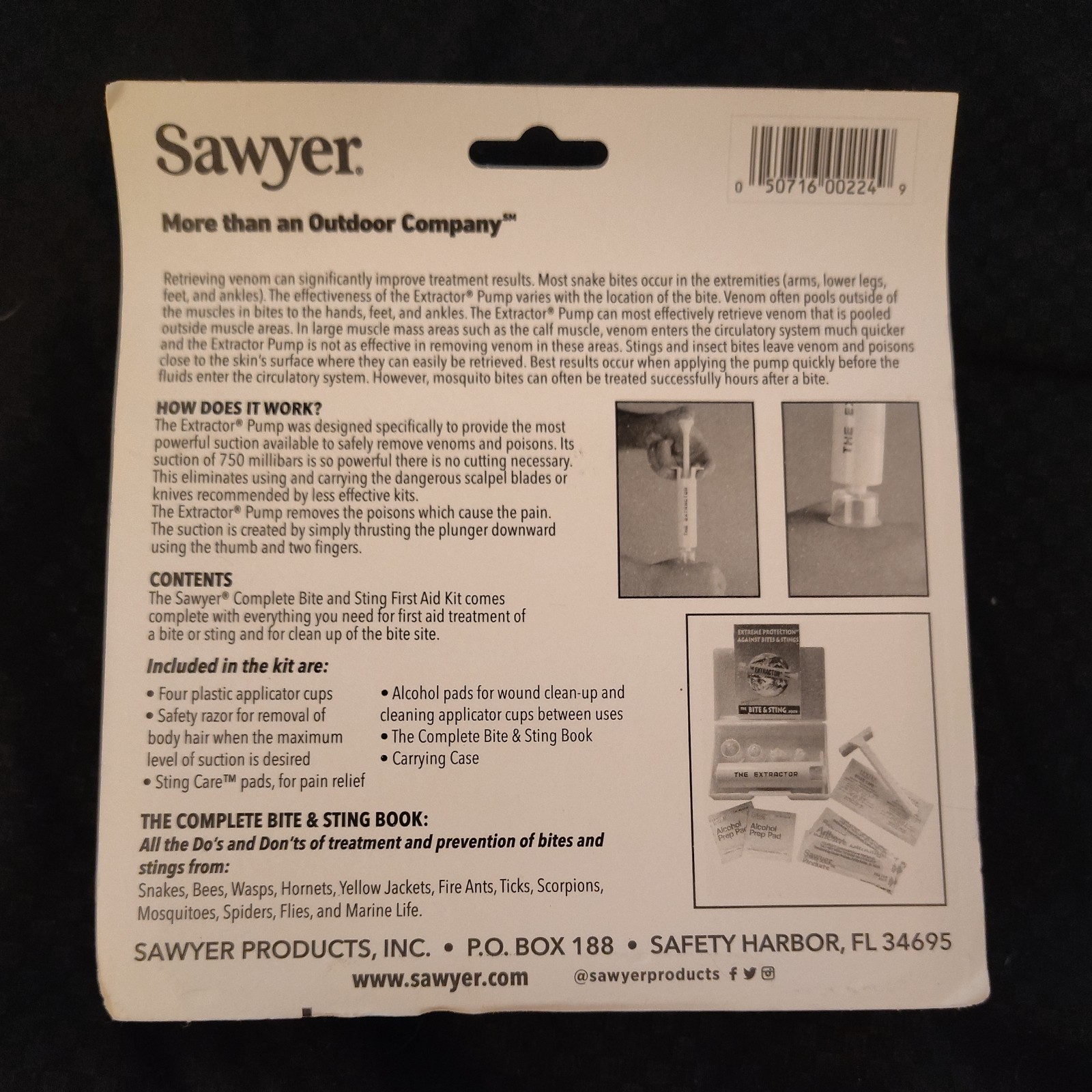 NIB SAWYER COMPLETE BITE AND STING KIT
