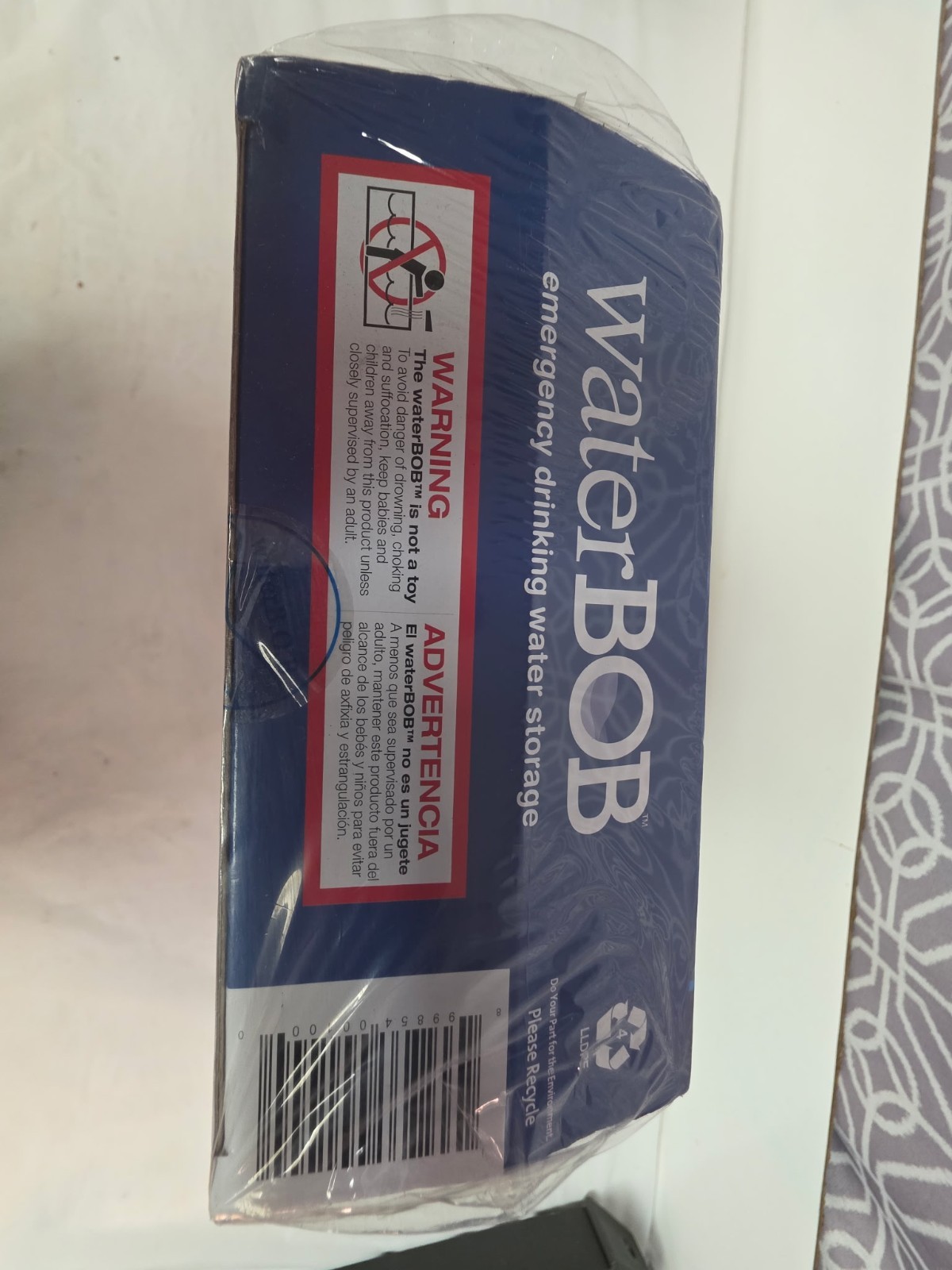 New WaterBob Bathtub Emergency Drinking Water Storage 100 Gallons. New/Sealed