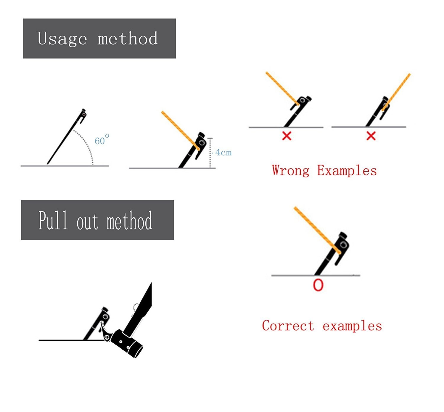 IUMÉ 10-Pack Tent Stakes, Black / 11.8inch 11.8 Inch x 1.4 Inch, 10-PACK