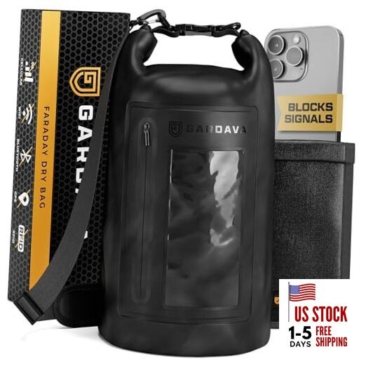 Faraday Bag, Military Grade Shield Bag, Waterproof EMP Cage, Dry Bag for
