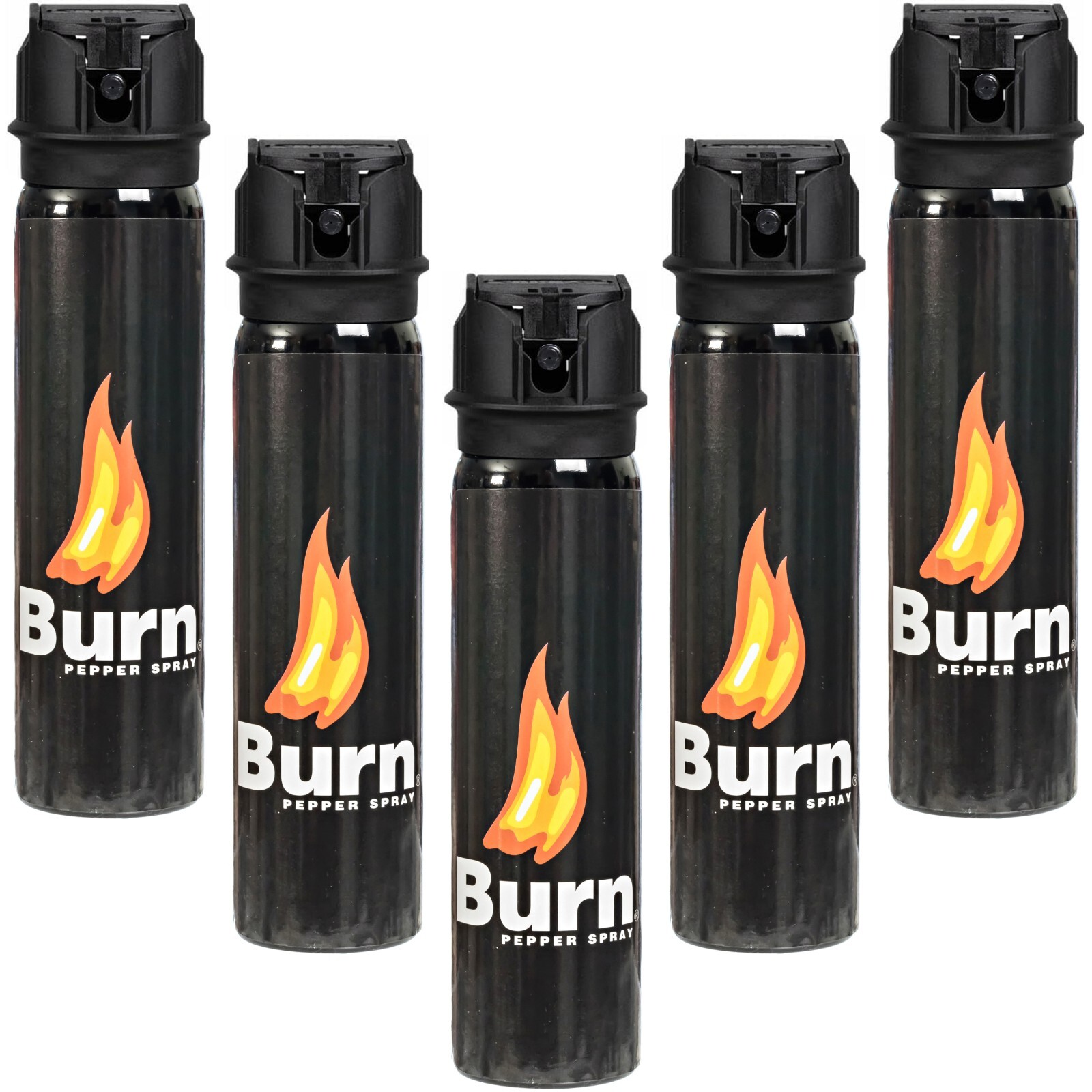5 pack Burn 4oz Flip Top pepper spray OC Defense Security Protection
