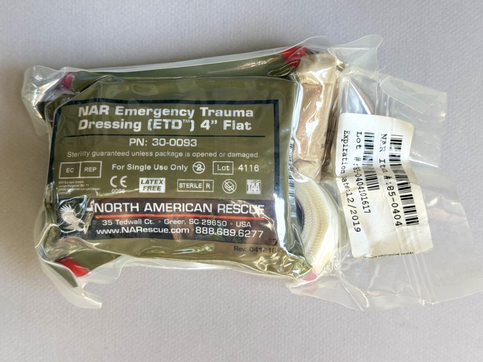 North American Rescue NAR-4 Chest Pouch Kit OD Green + NAR 6.25 Responder Shears