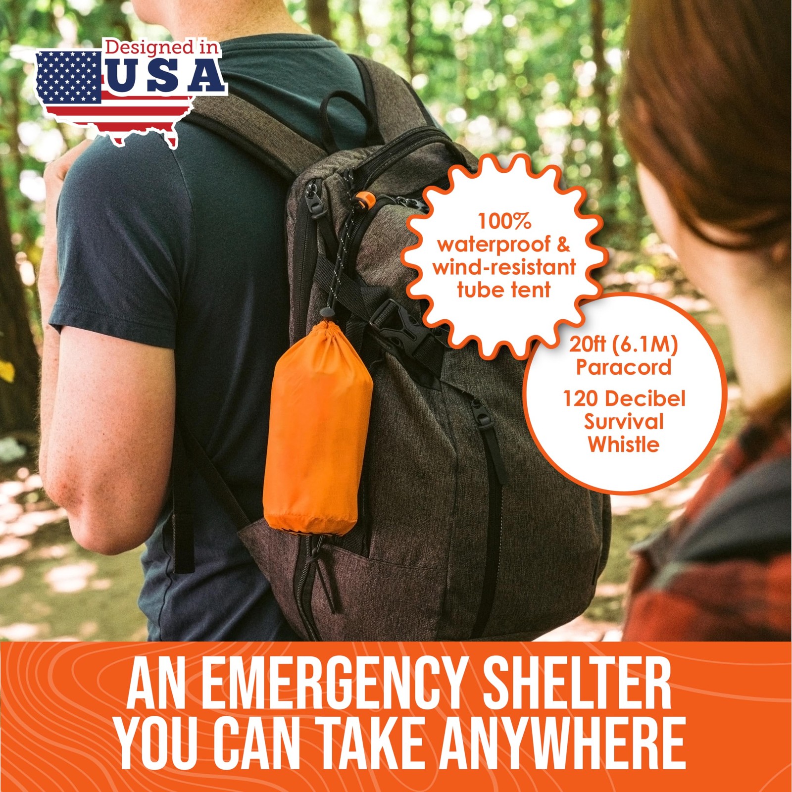 Survival Tent Emergency Shelter – 2-Person Green – Waterproof Windproof Tube Ten