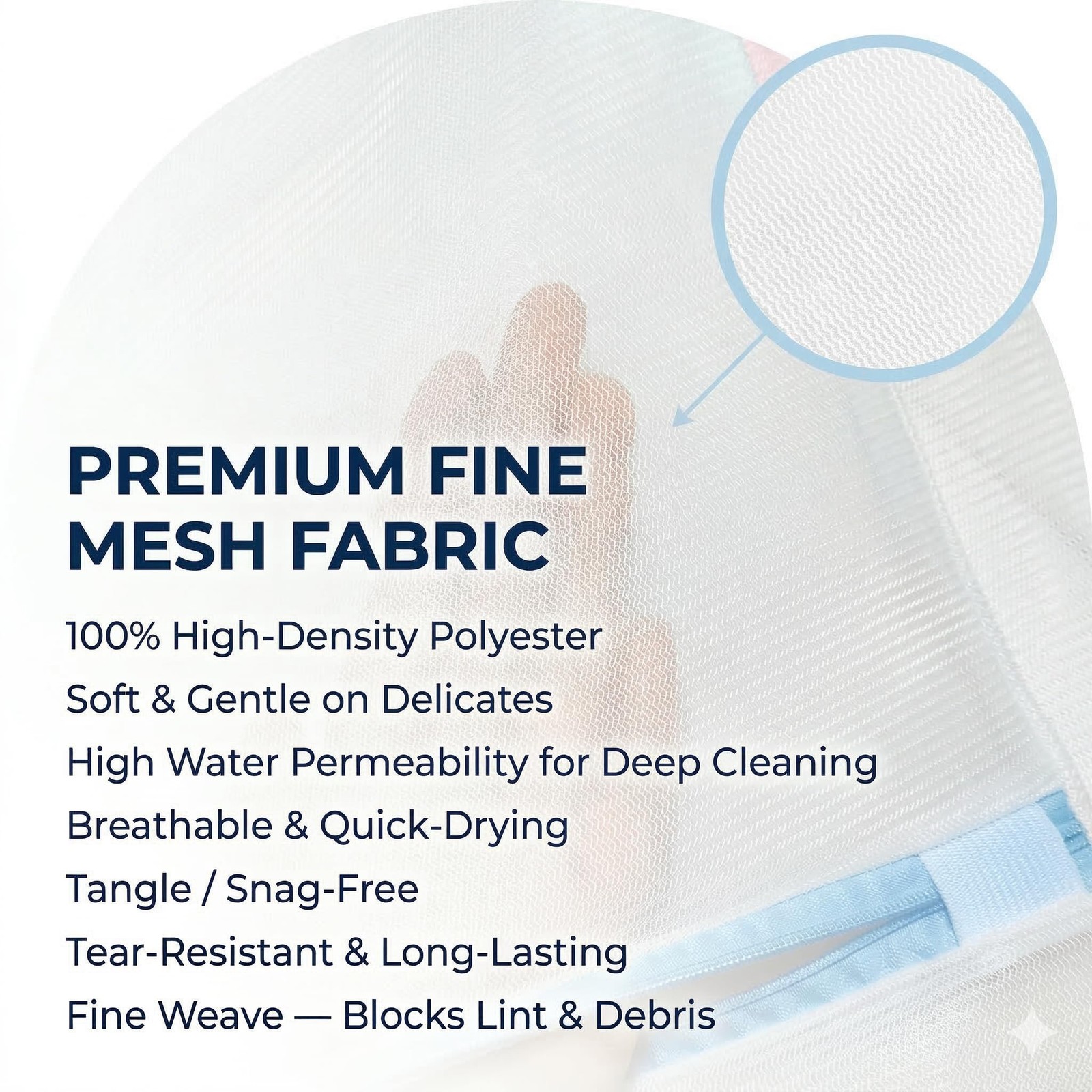 6 Pack Mesh Laundry Bags for Delicates with Auto-Lock Zipper, Durable blue