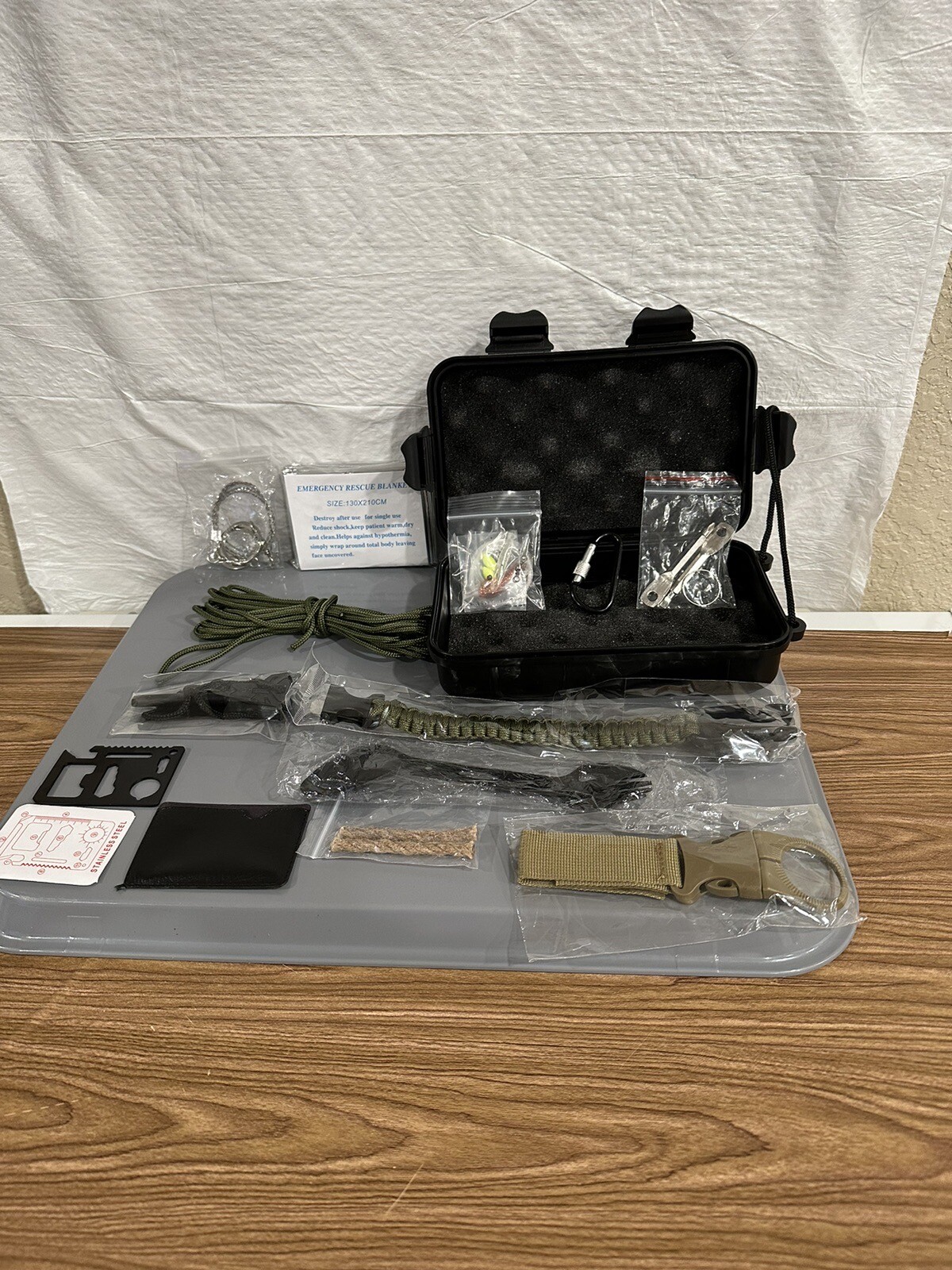 new survival kit in hard black case