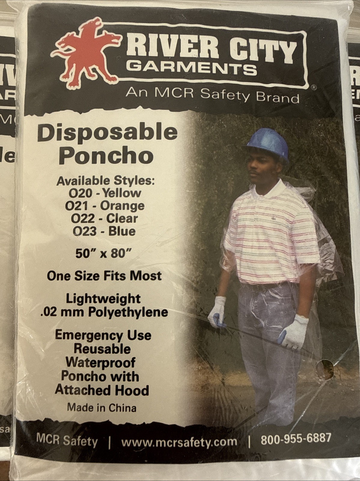 Lot Of 10 River City Garments Disposable Rain Clear Poncho