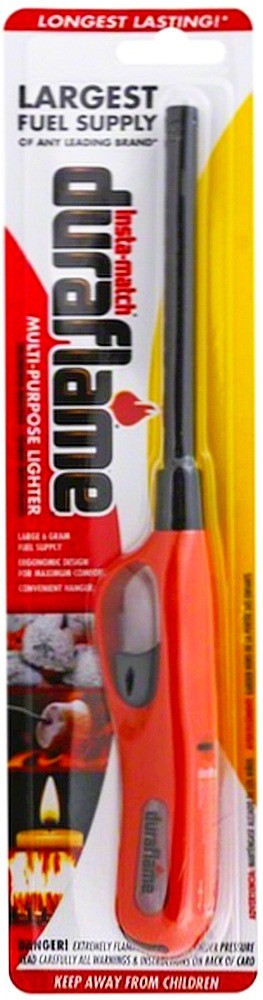 RED Butane LiGHTER 5″ neck fireplace grill candle DURAFLAME Insta Match 81101