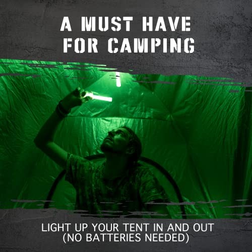 Emergency Glow Sticks with 12 Hours Duration, Individually 12 Pack Green