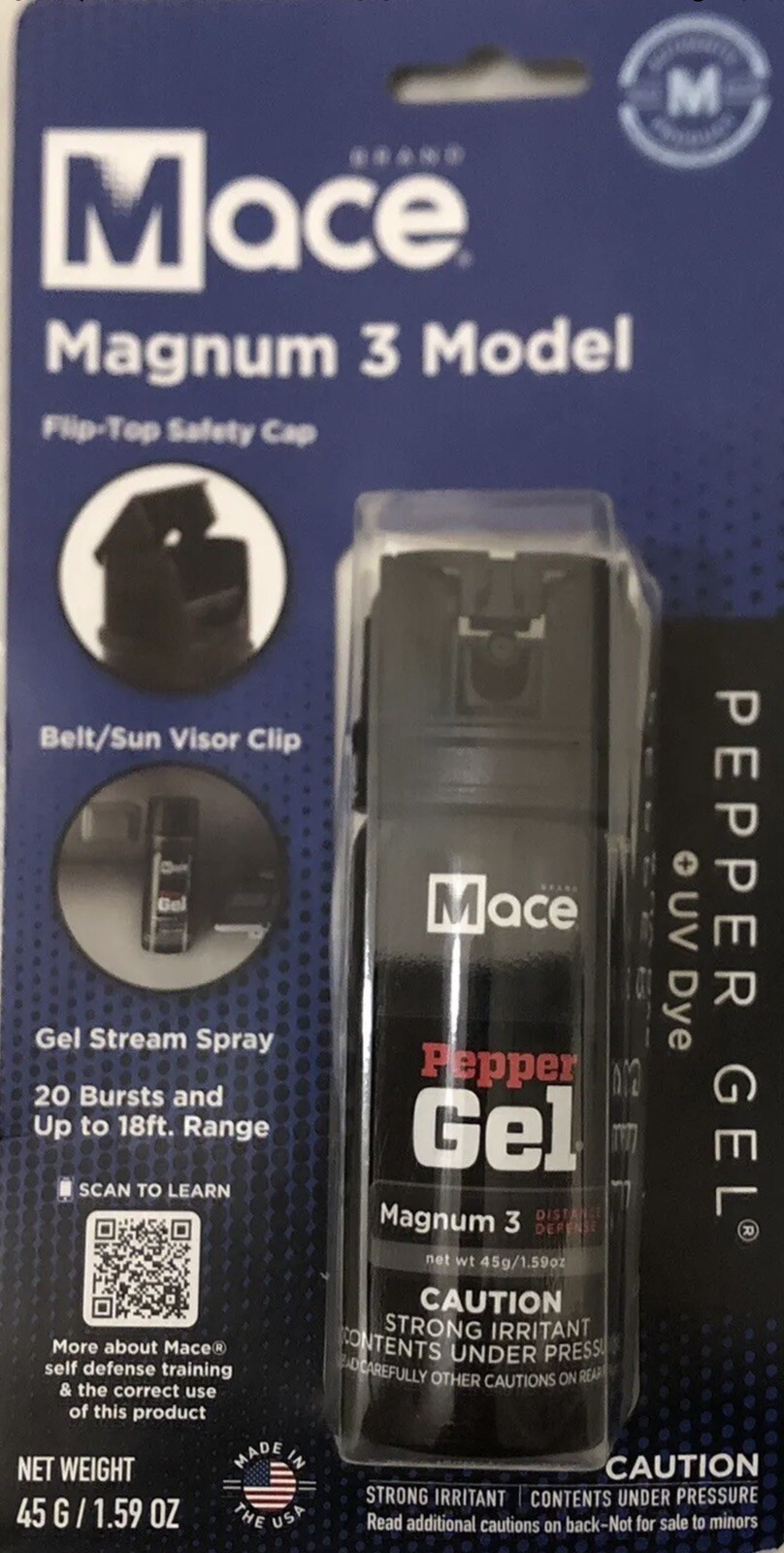 18 FT USA MACE Pepper Spray GEL Home POLICE WOMEN Self Defense Magnum 3 FLIP TOP