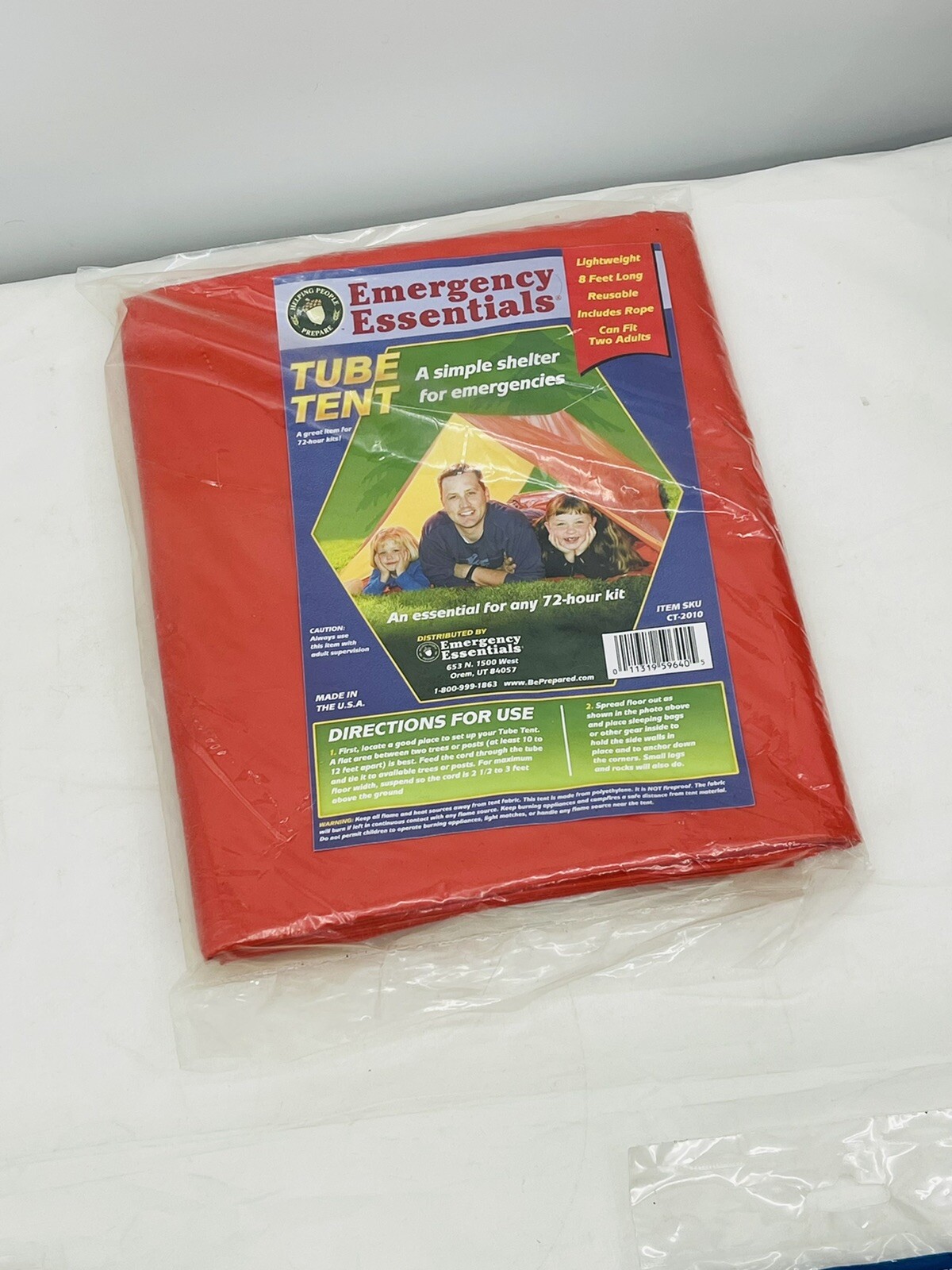 Outdoor Vinyl Tube Tent Camping/Hiking Emergency Essentials Survival Shelter 8ft