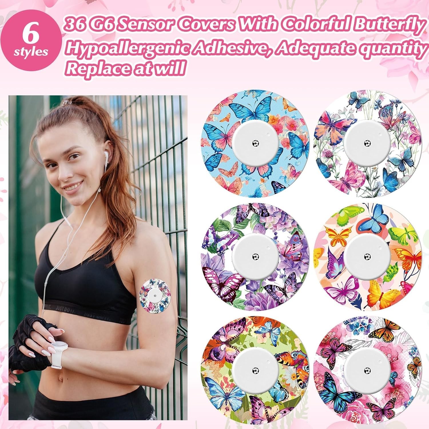 Fashionable 36 Pack Waterproof CGM Adhesive Patches for Active Lifestyles