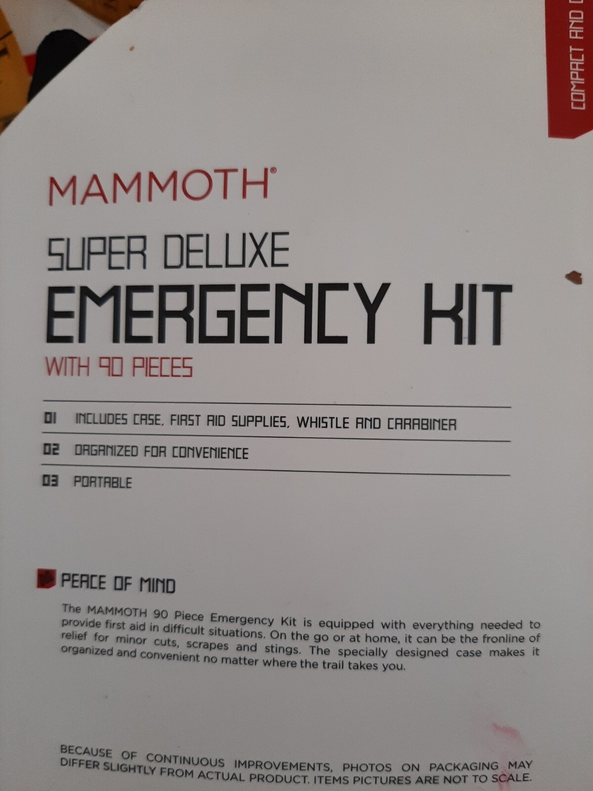 Mammoth Super Deluxe Emergency Kit 90 pieces wi2 case first aid supplies new