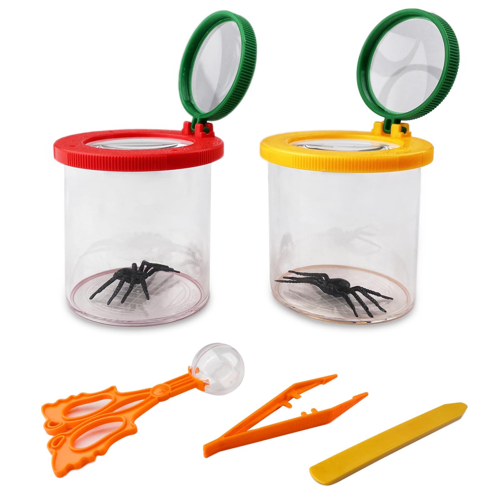 Set of 2 Tumbler Magnifiers for Kids, Magnifying Glass for Kids, Magnifying Cup 3 Compartment and 6…