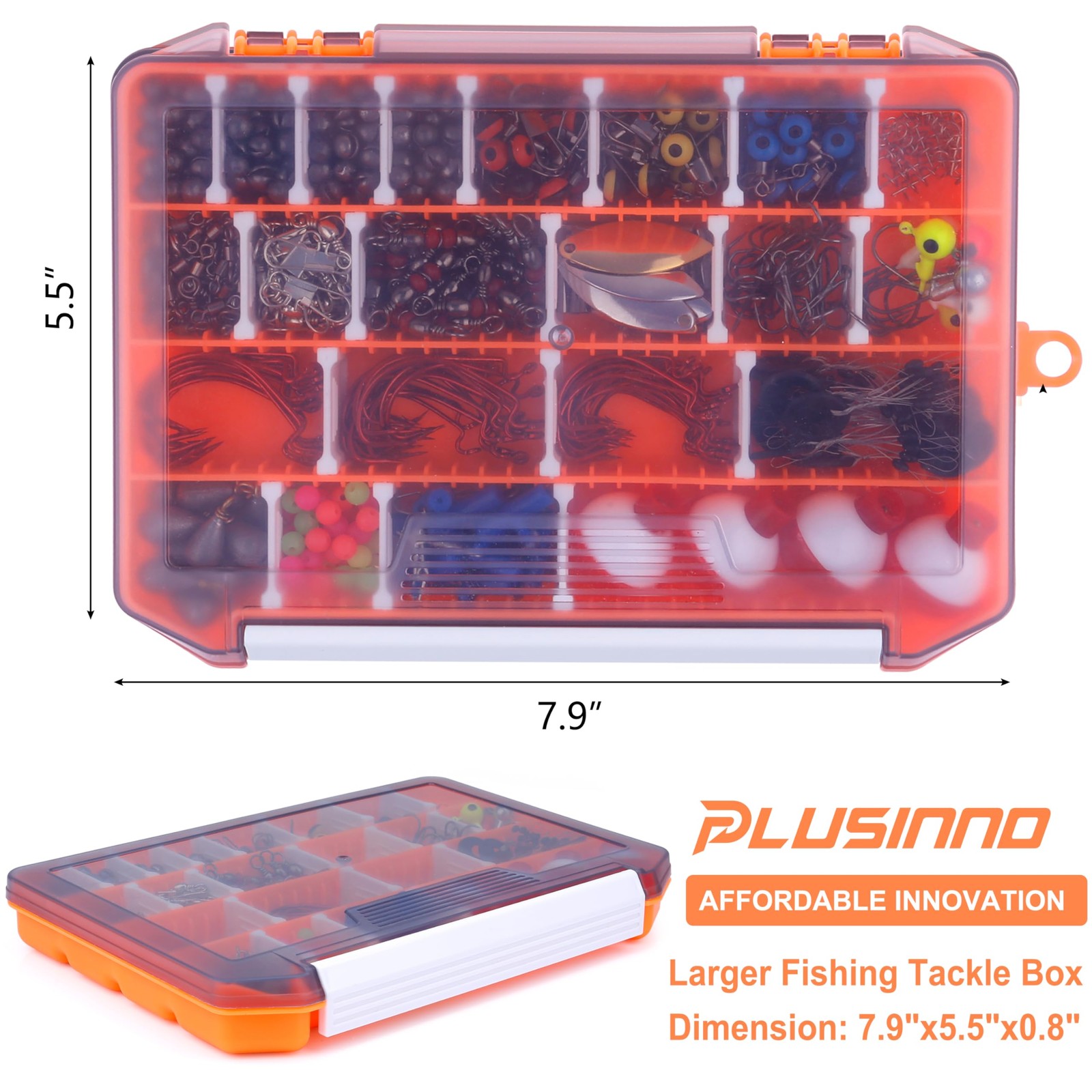 PLUSINNO Fishing Accessories 7.9 x 5.5 x 0.8″, 263Pcs Kit