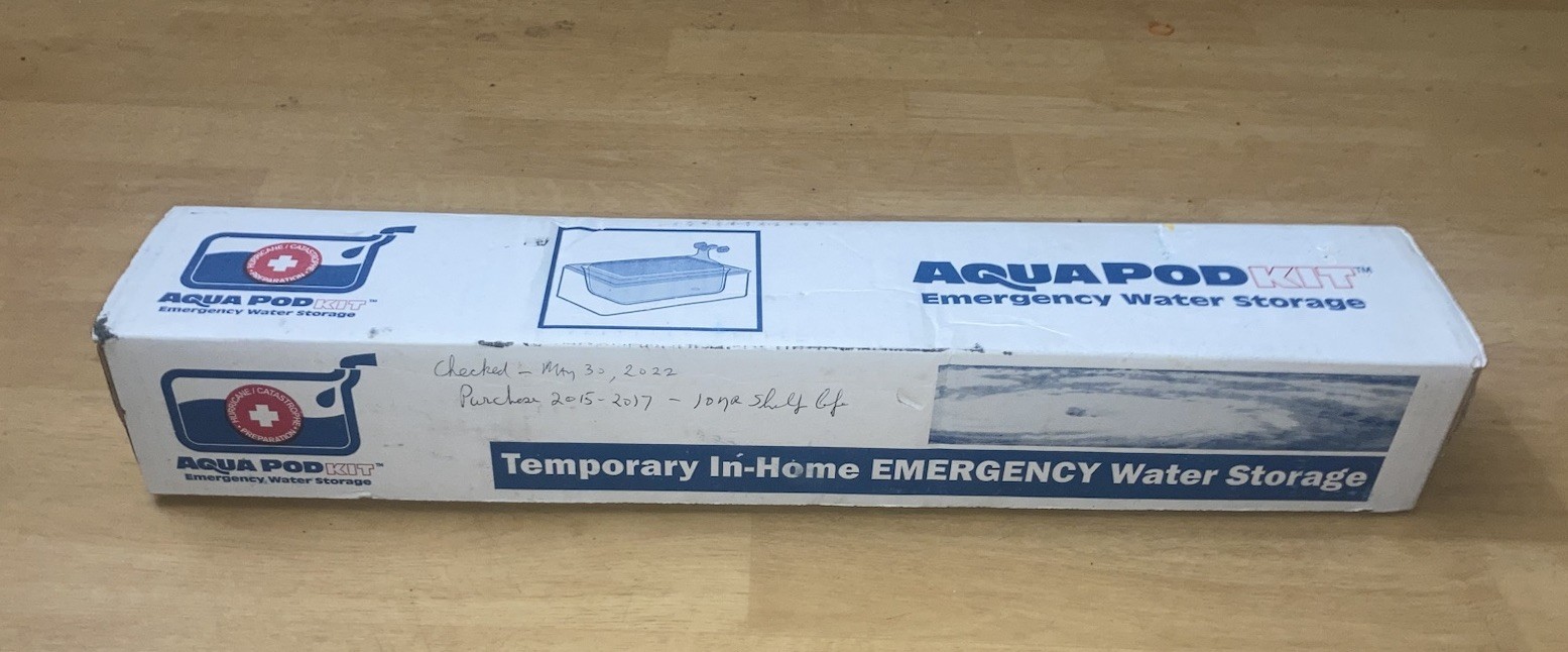 AquaPod Kit 65 gal Emergency Water Storage Drinking Water Container Home Bathtub