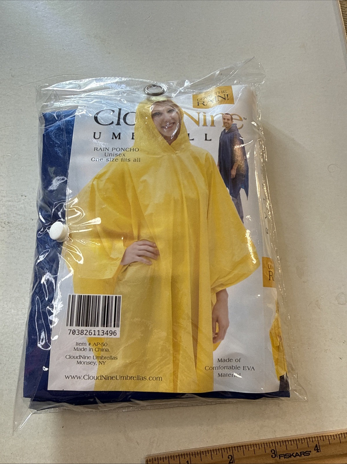 Cloud Nine Emergency Travel Rain Poncho Hooded NEW Navy Blue Unisex coat gear