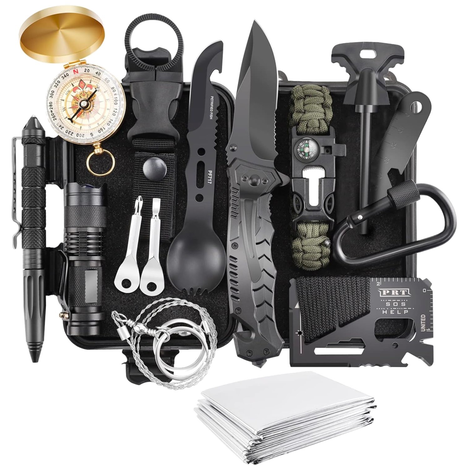 17-in-1 Emergency Survival Kit with Waterproof Box – Perfect for Adventurers