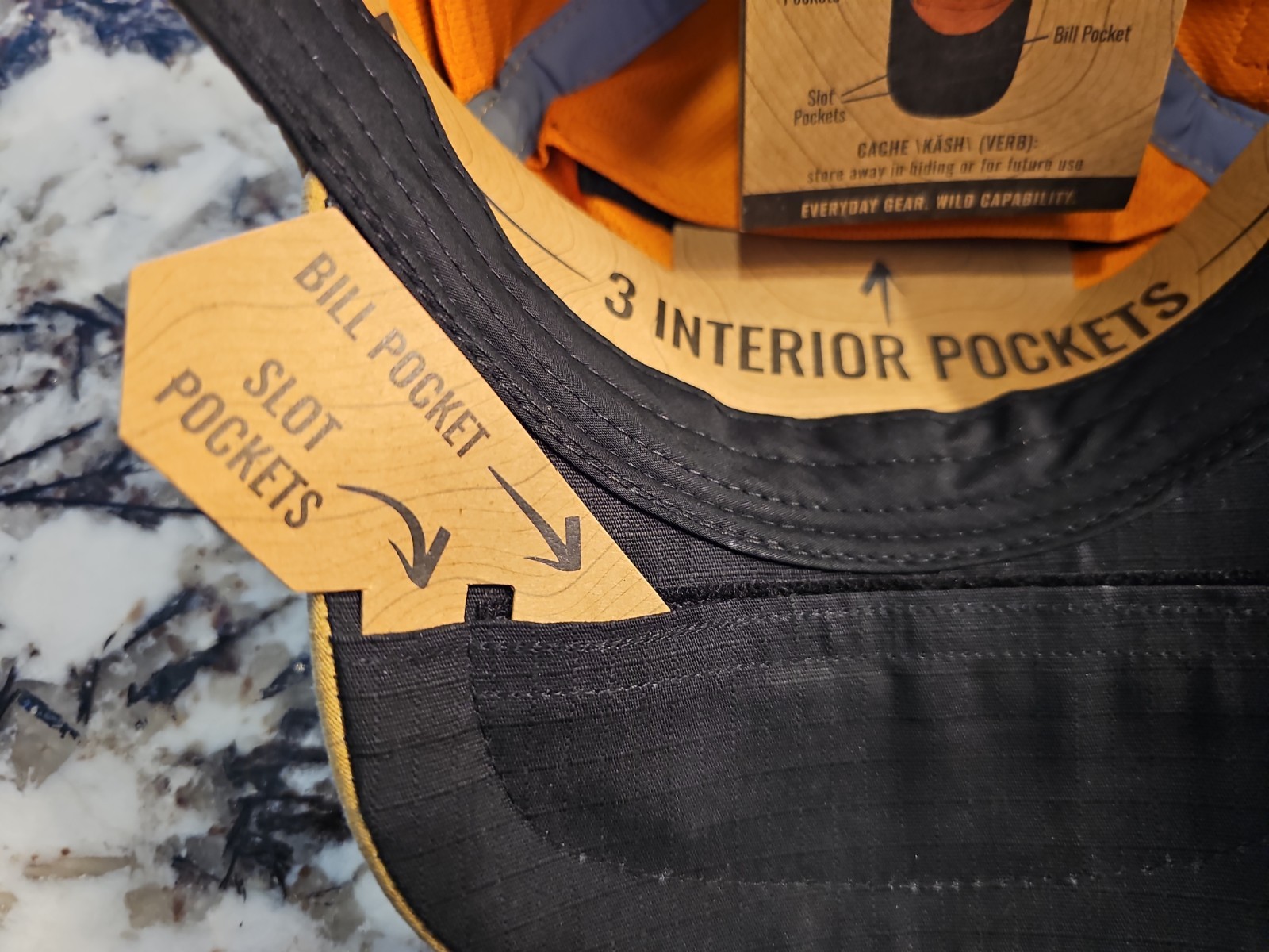 Wazoo Patch Cache Cap – 6 Secret Pocket Hat (Coyote Brown) Updated Version