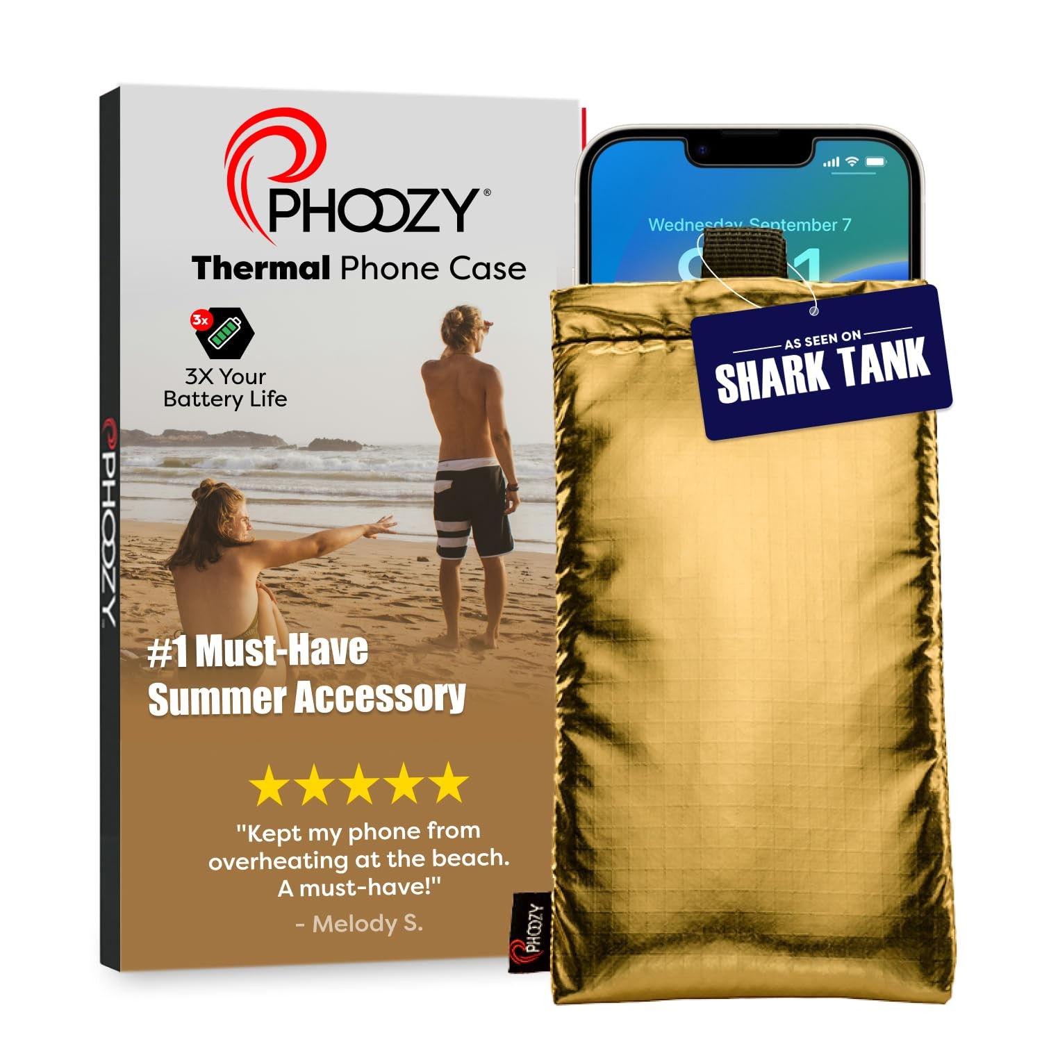 Apollo Thermal Phone Case Large Insulated Pouch Gold Drop Protection