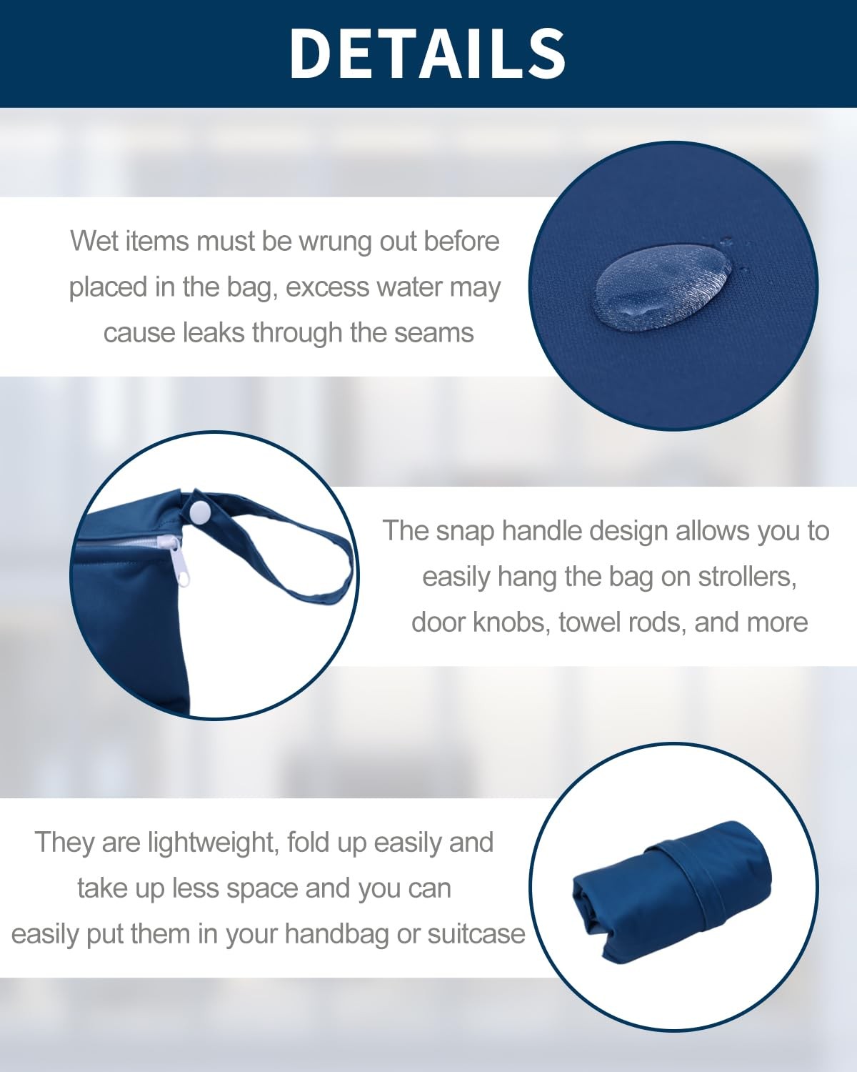babygoal Travel Laundry Bags 2 Pack, Ideal for olive green and lake blue