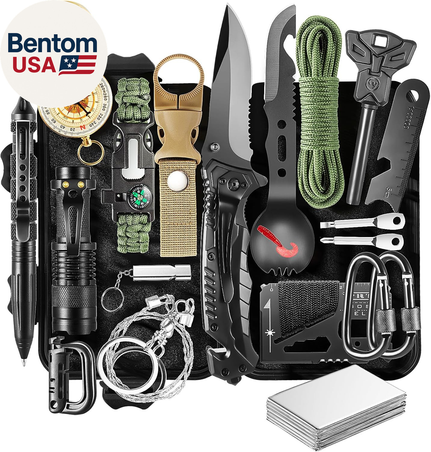 20 in 1 Survival Kit for Men – Emergency & Outdoor Camping Gear, Compact Surviva