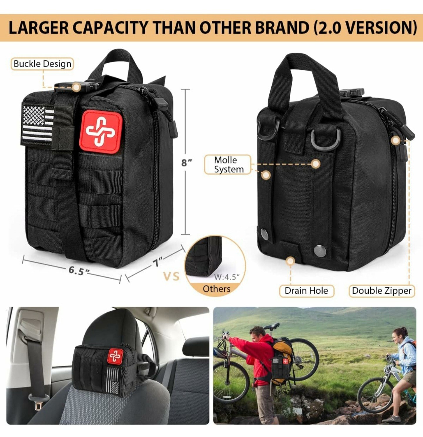 Apocalypse Survival Kit Military Compact Bag -250 pc Prepper Emergency First Aid