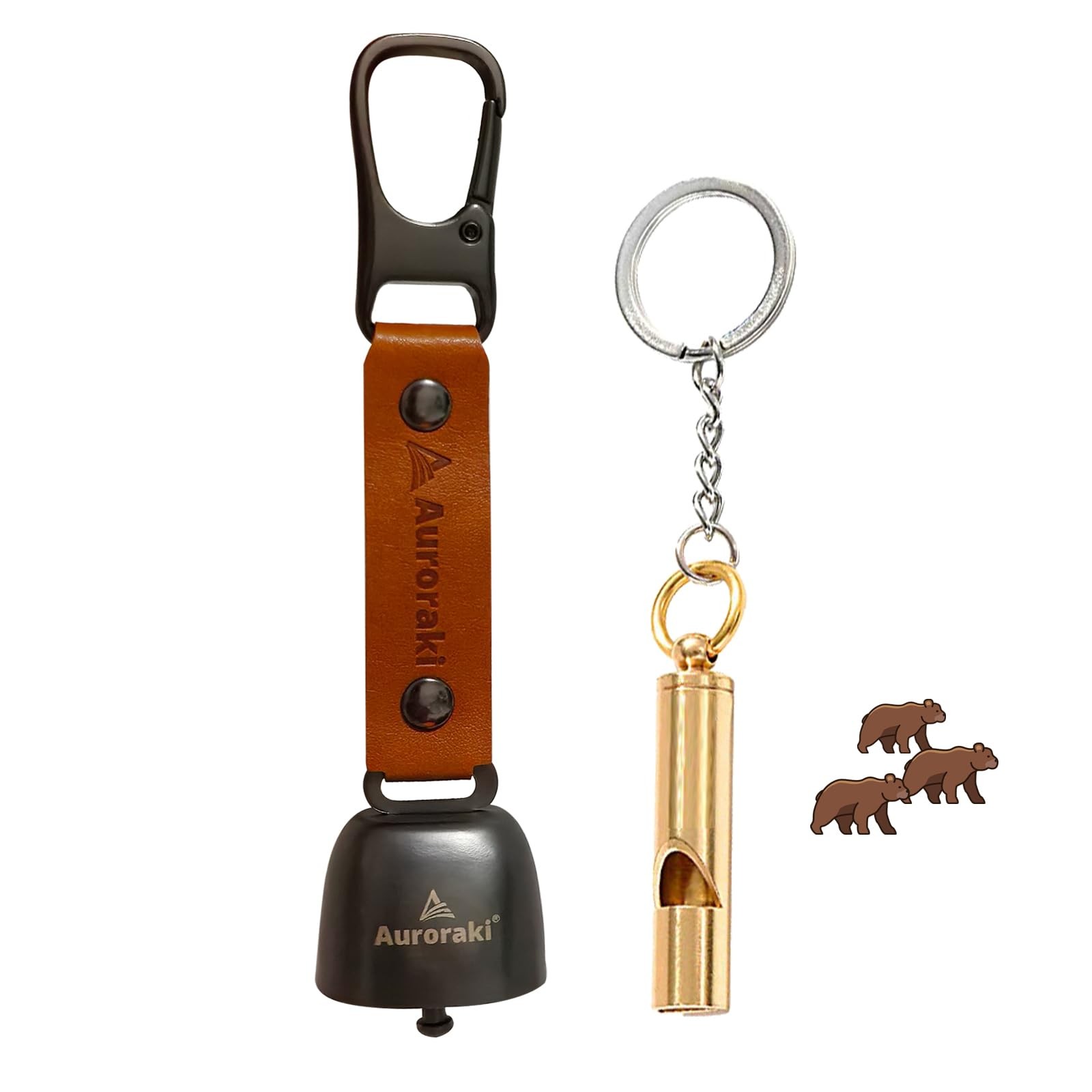 Auroraki’s Loud Bear Bell with Magnetic Silencer for Bear Deterrent, Survival, C