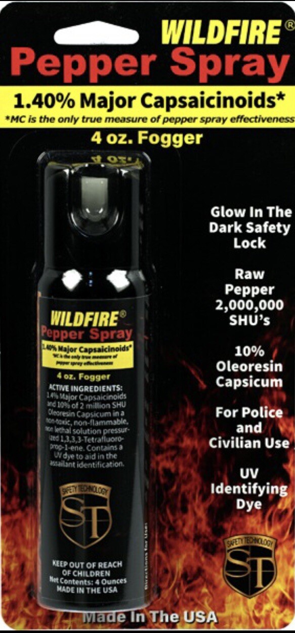Wildfire Pepper FOGGER Spray Police HOME Mobile Women Self Defense 4 oz GLOW CAP