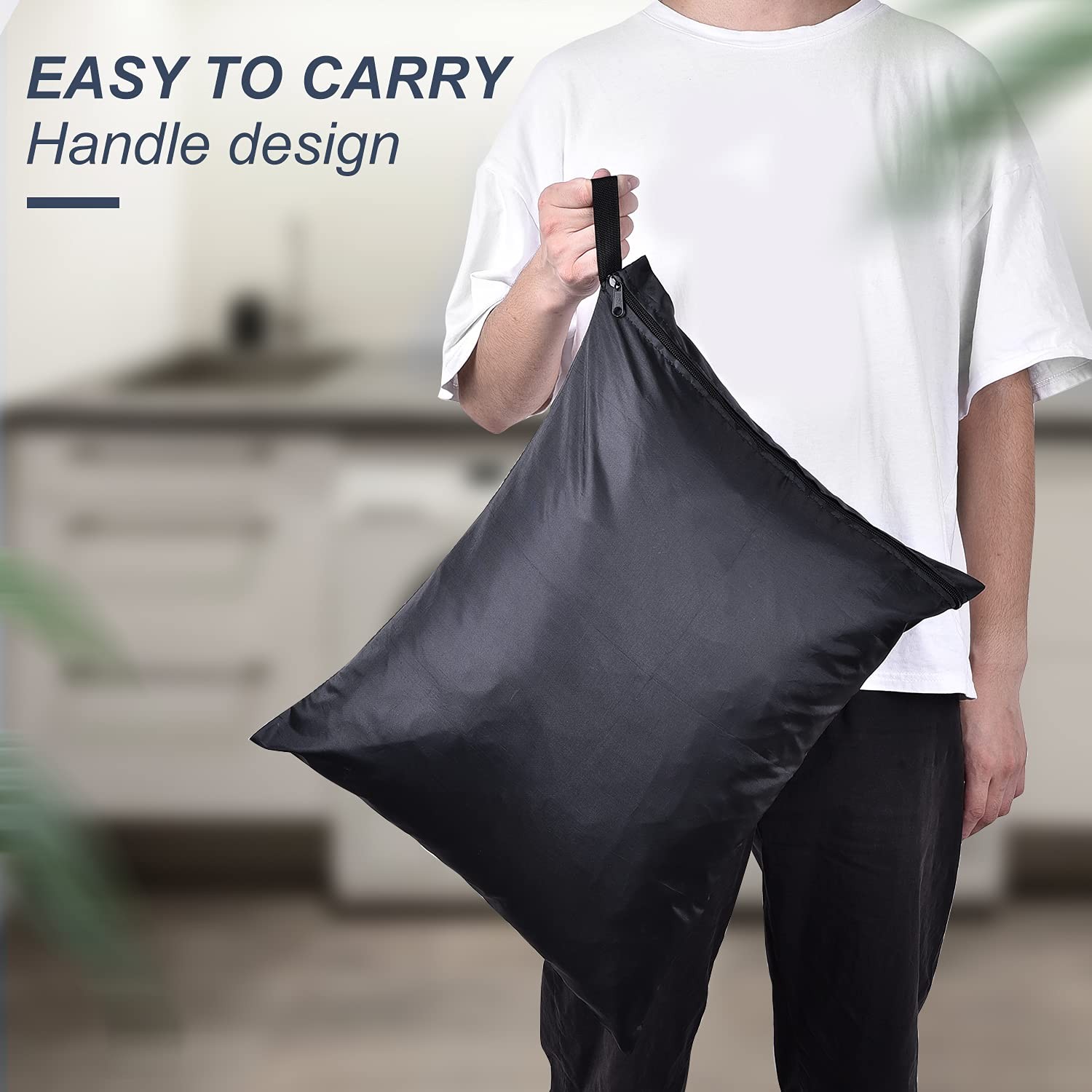 OTraki 2 Pack Laundry Bags 16×20 inch Wet Dry Bag for 16 x 20 inch, Black