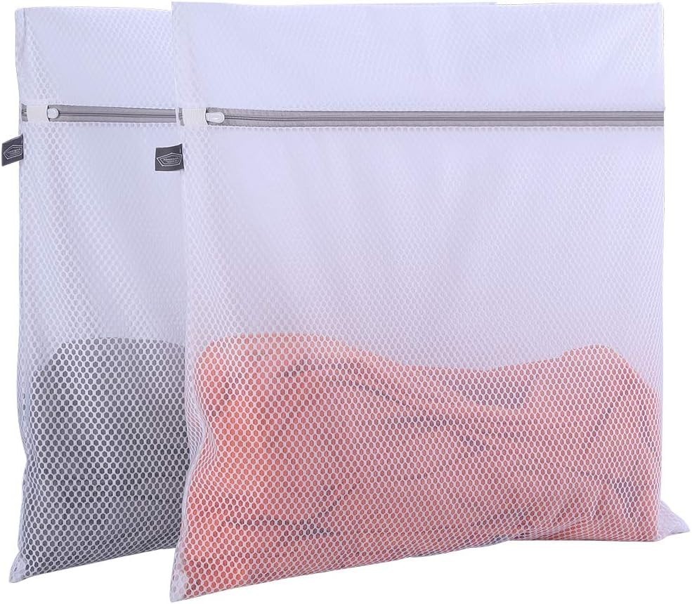 Kimmama Laundry Bags Mesh Wash Bag, Large 2XXL(24×24"), Grey Zipper