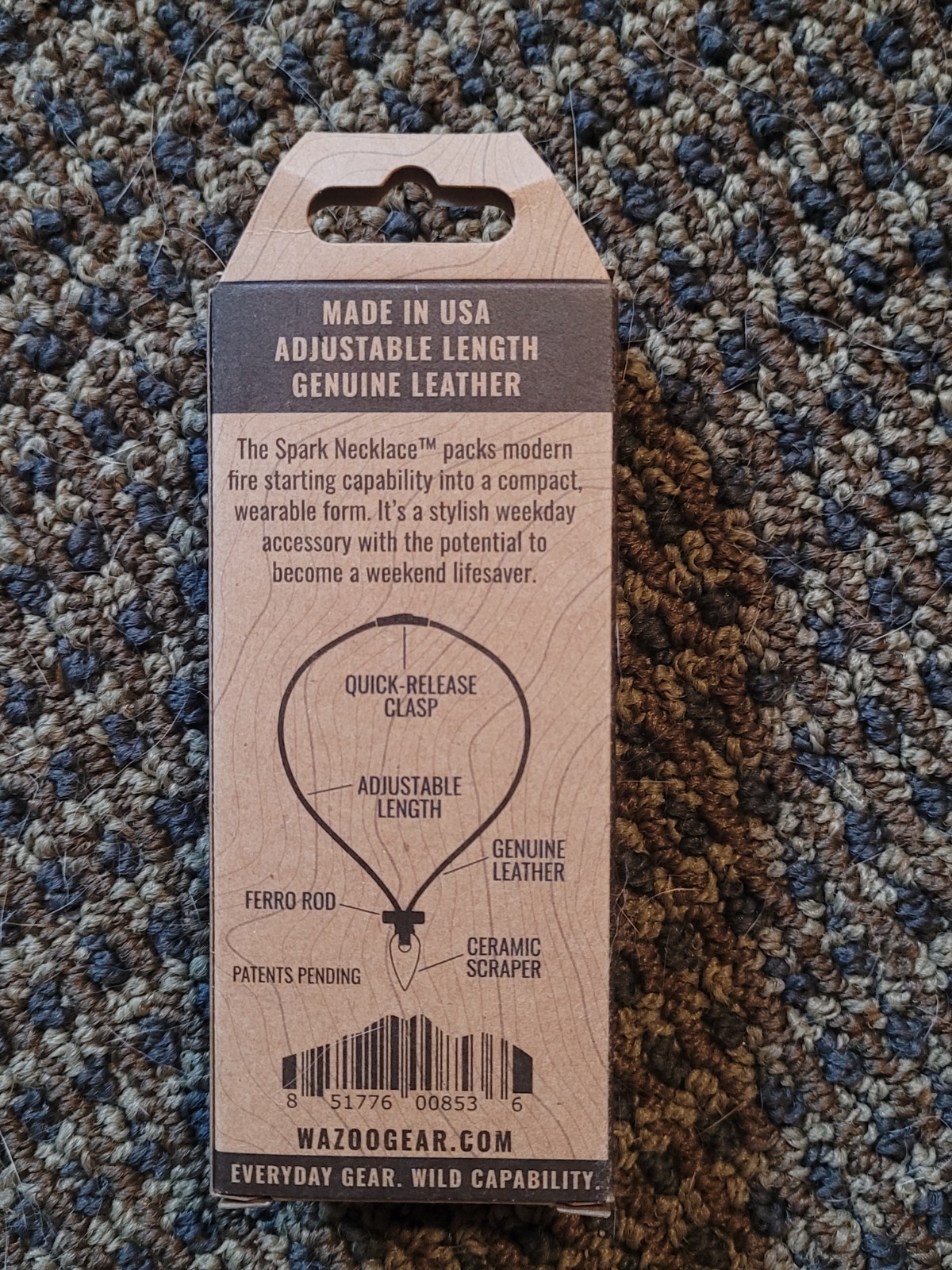 Wazoo Spark Necklace (White Ceramic) Fire Starting Capability Wearable Form
