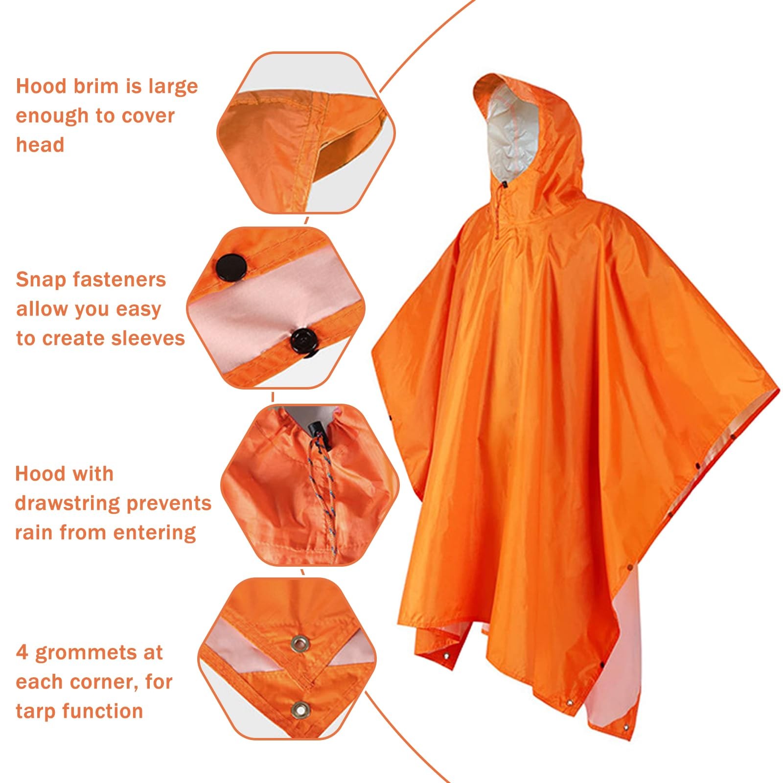 Waterproof Rain Poncho Women Men, Lightweight Waterproof Rain Jackets Wied…