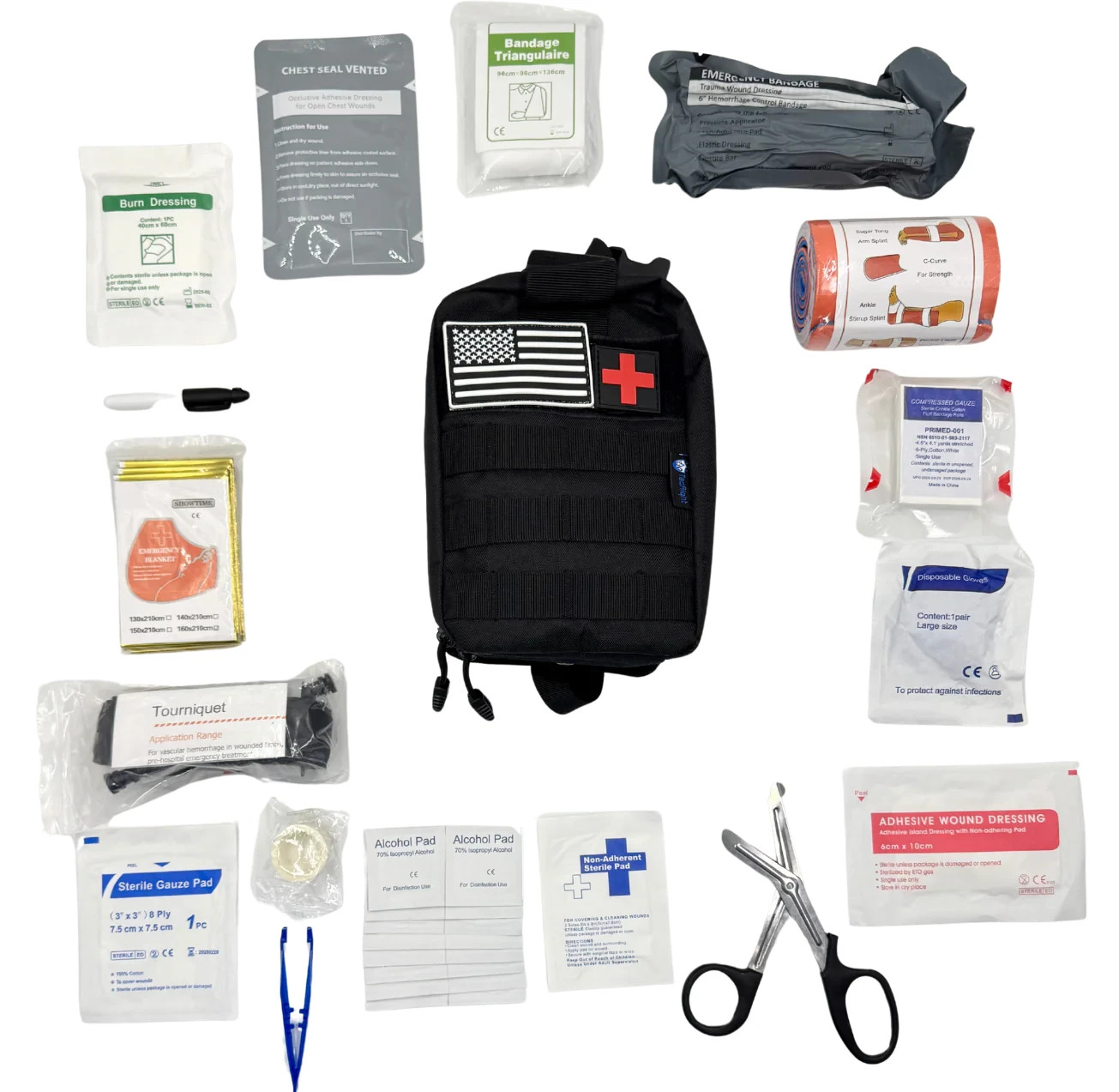 TacRight Trauma Kit – Professional Emergency Medical Survival Molle Pouch Kit