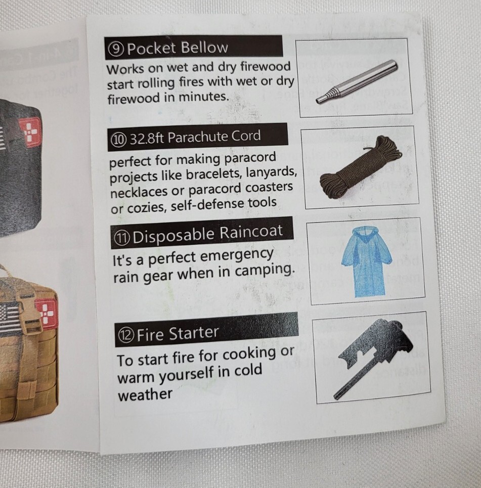 AOKIWO 200 Piece Emergency Survival Kit MOLLE Rip Away IFAK Pouch Brown