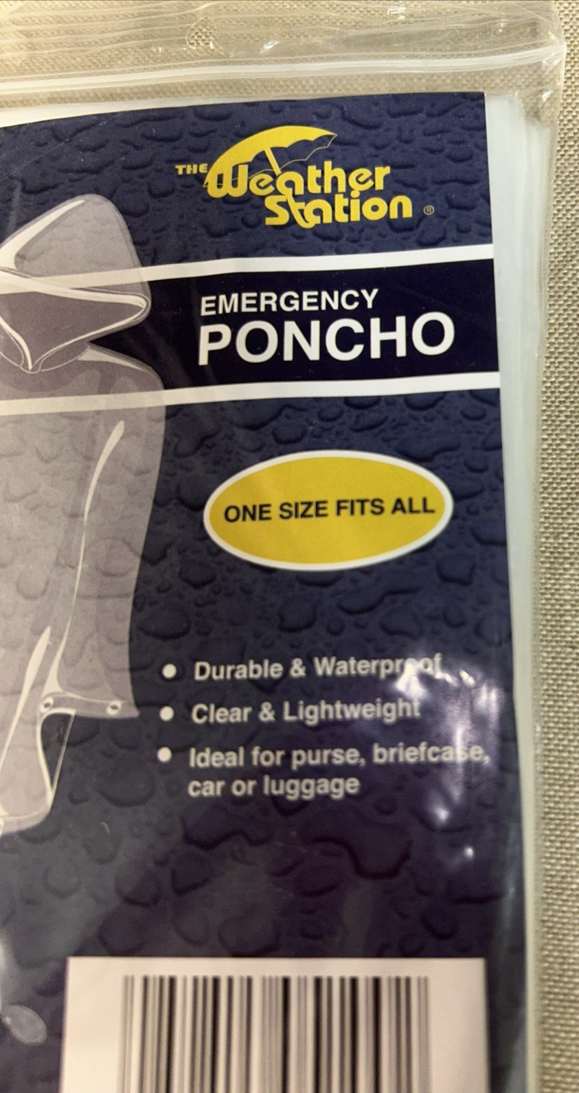 3 Pack- Weather Station Emergency Poncho Clear Lightweight ~ One Size Fits All