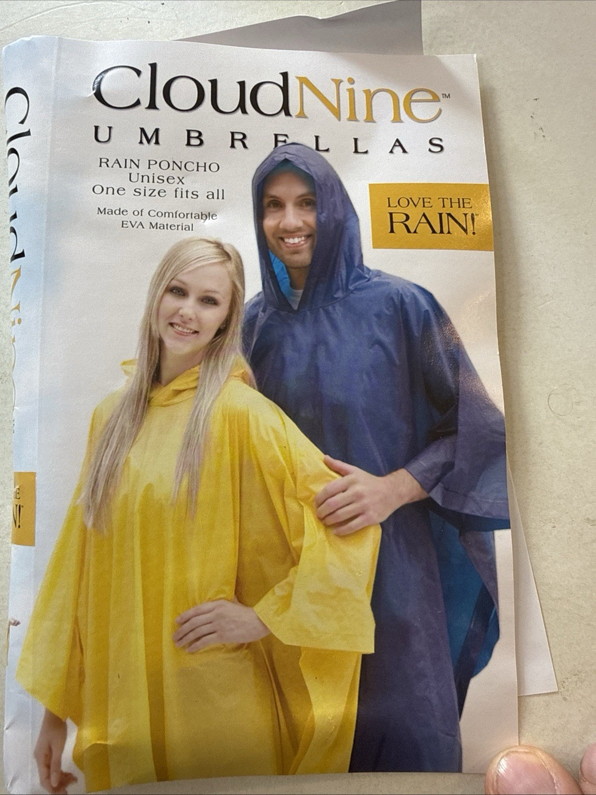 Cloud Nine Emergency Travel Rain Poncho Hooded NEW Navy Blue Unisex coat gear
