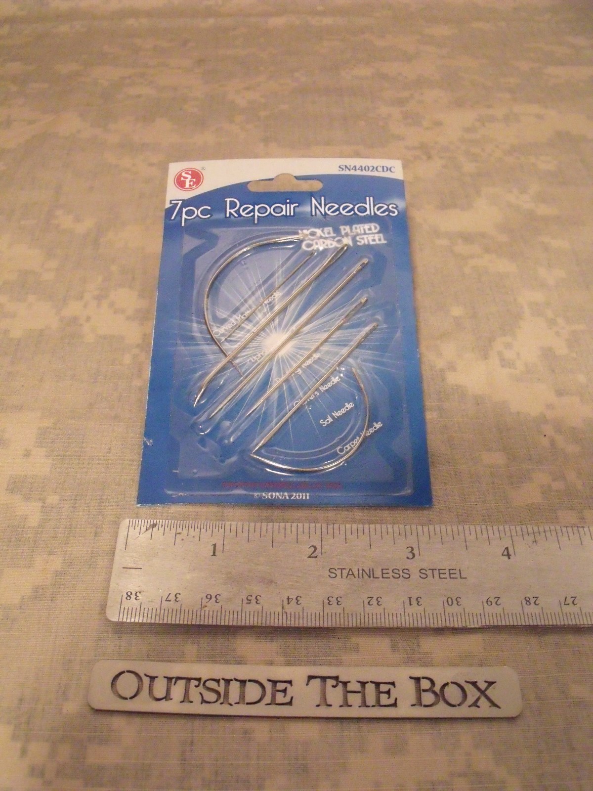 Emergency/Survival: 7 Pc Repair Needles Set, Carbon Steel, SE #SN4402CDC