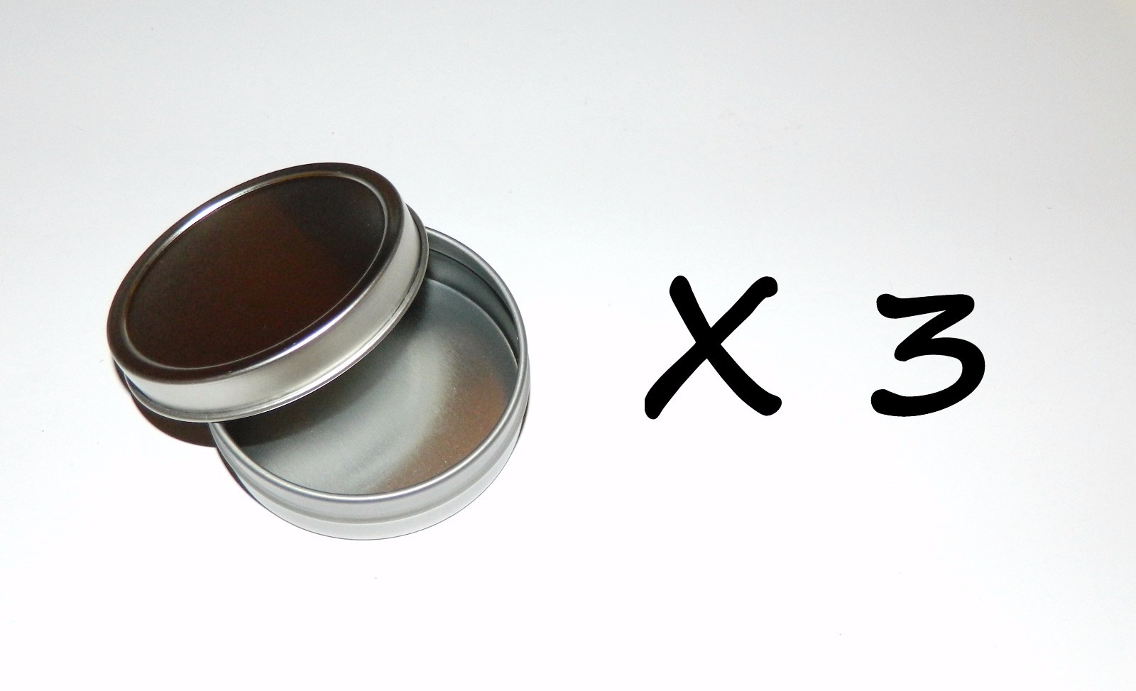 3 X 2 oz Round Shallow Survival Tin Can With Slip Top Lid – Can Be Used 4 Crafts
