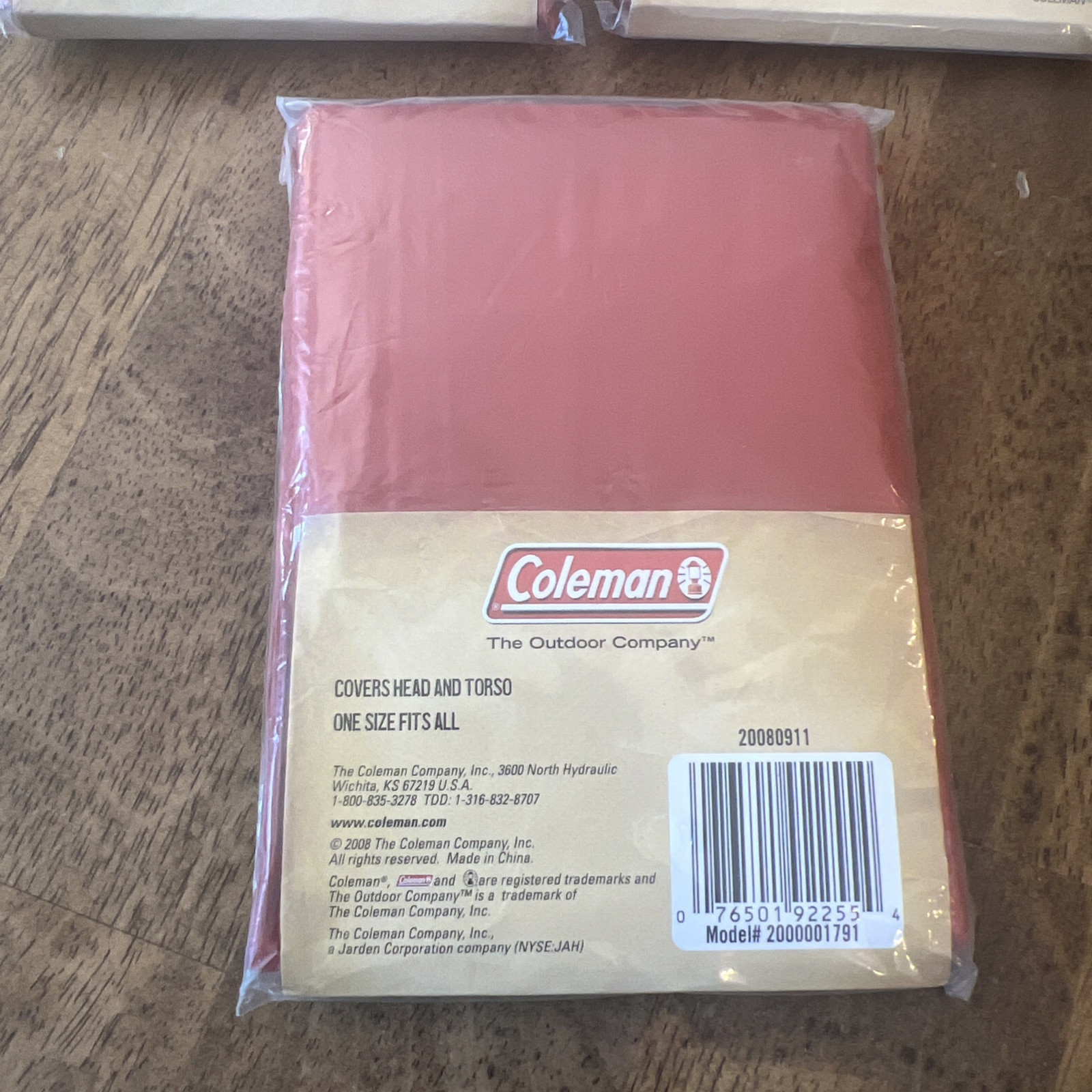 Coleman Red Disposable Emergency Poncho – one size fits all NEW – SET OF 3