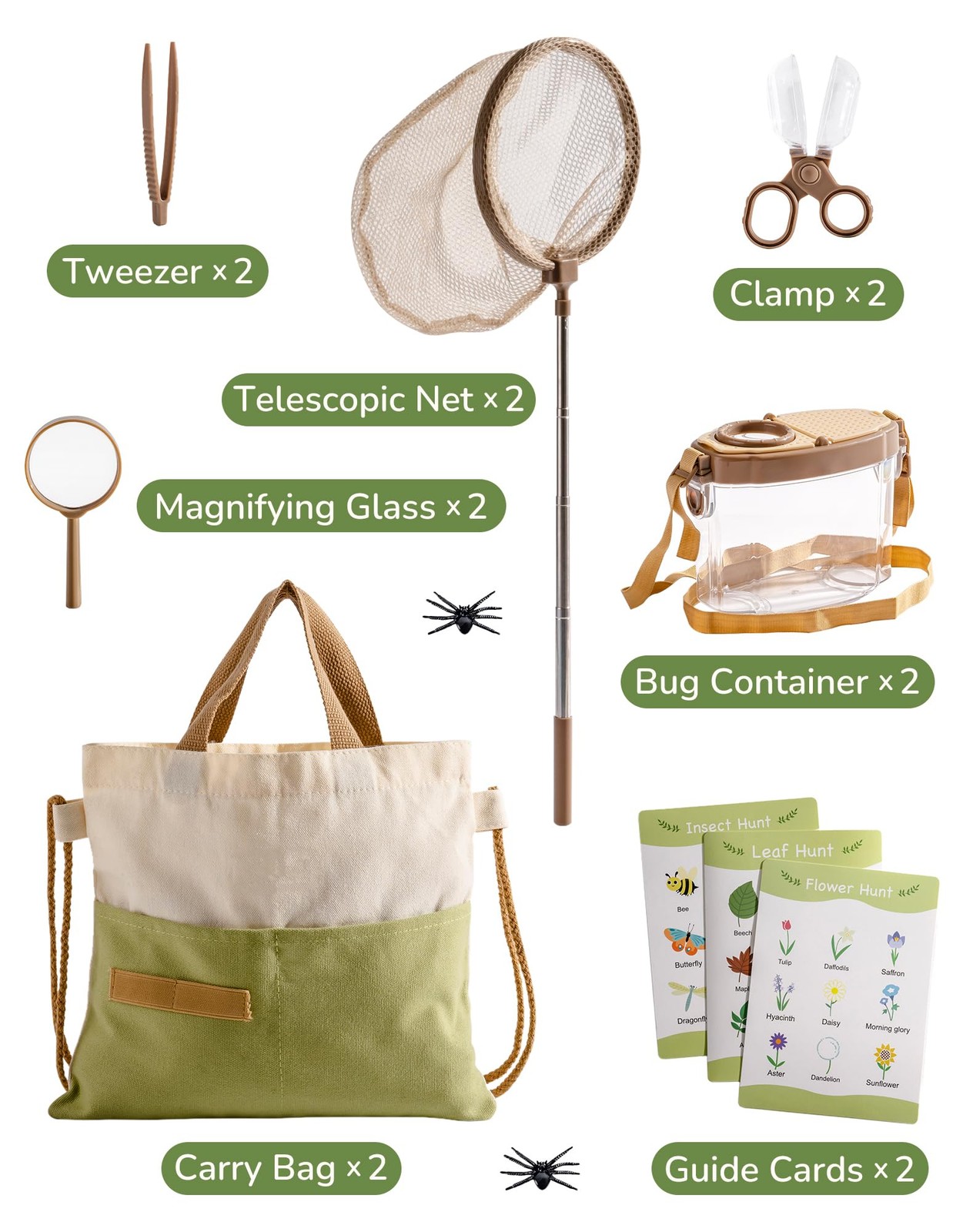 Insect Catcher & Kids Explorer Set, 2 Kids Butterfly Catcher Explorer Set…