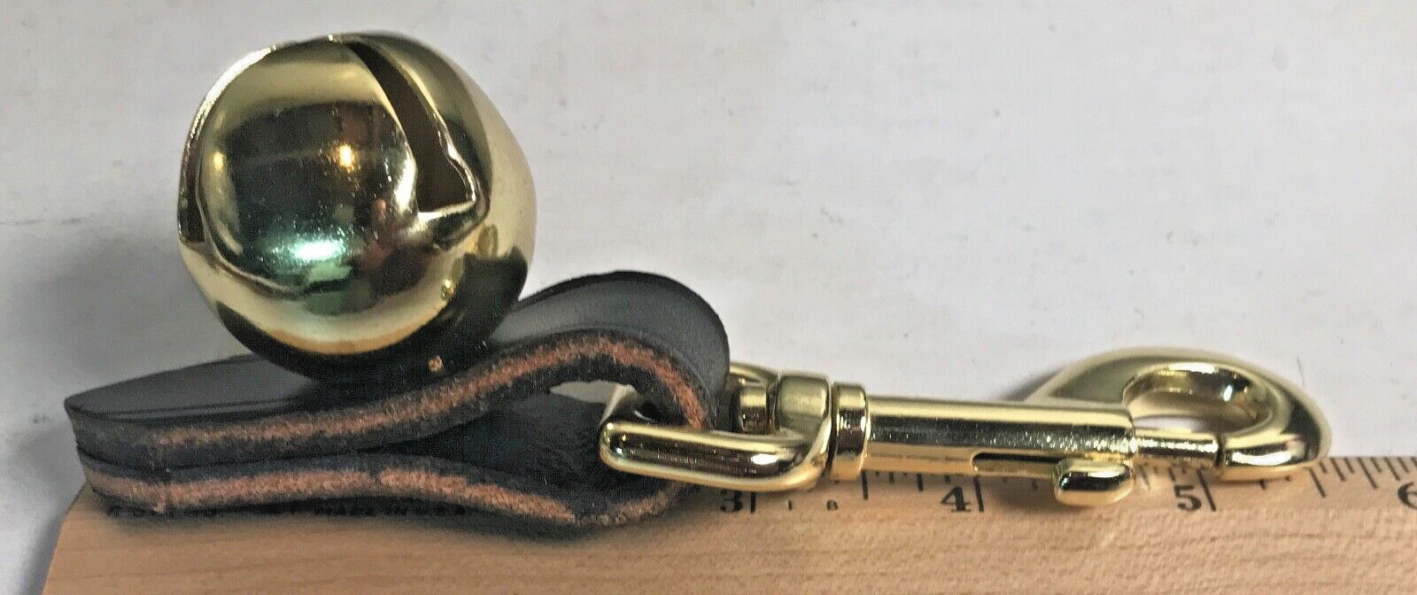 BEAR BELL HD Black Leather Fob 5 1/2″ REPELS Predators Hike Fish Safety Man Dog