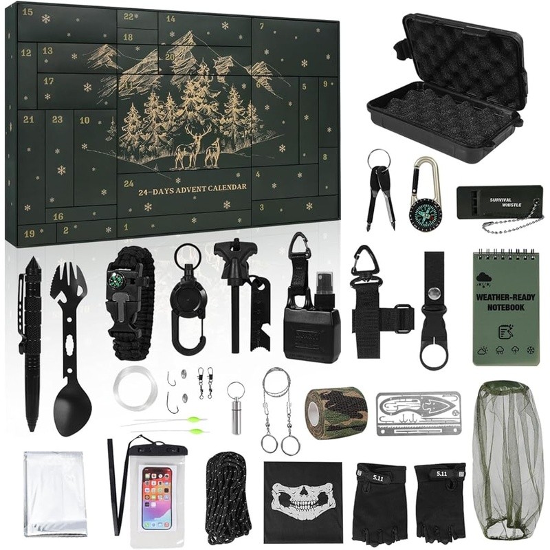 Survival Advent Calendar Outdoor Gear Emergency Tools Adventure Kit New